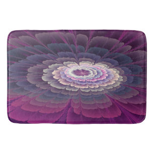 Striking Flower Colorful Abstract Fractal Art Pink Bath Mat
