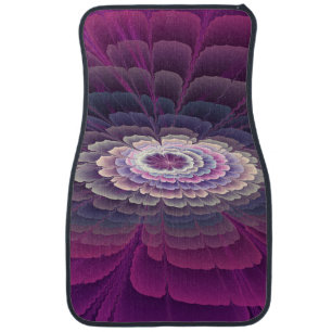 Striking Flower Colorful Abstract Fractal Art Pink Car Floor Mat