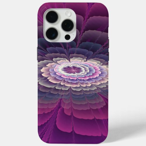 Striking Flower Colorful Abstract Fractal Art Pink iPhone 15 Pro Max Case