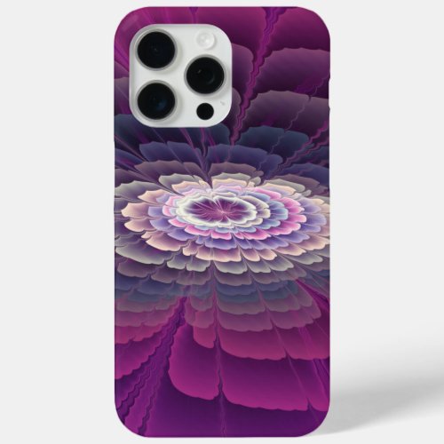 Striking Flower Colorful Abstract Fractal Art Pink iPhone 15 Pro Max Case