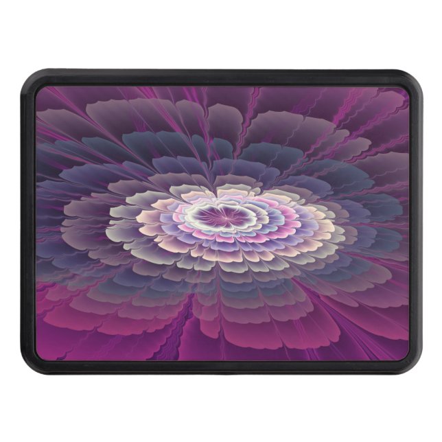 Striking Flower Colorful Abstract Fractal Art Pink Hitch Cover (Front)