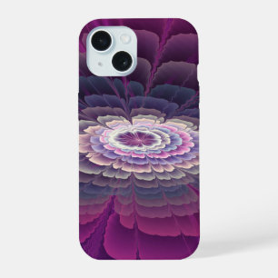 Striking Flower Colorful Abstract Fractal Art Pink iPhone 15 Case