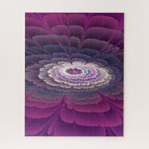 Striking Flower Colorful Abstract Fractal Art Pink Jigsaw Puzzle