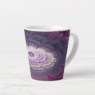 Striking Flower Colorful Abstract Fractal Art Pink Latte Mug