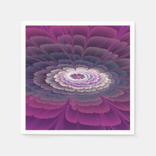 Striking Flower Colorful Abstract Fractal Art Pink Napkins