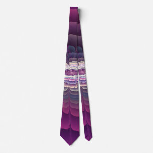 Striking Flower Colorful Abstract Fractal Art Pink Neck Tie
