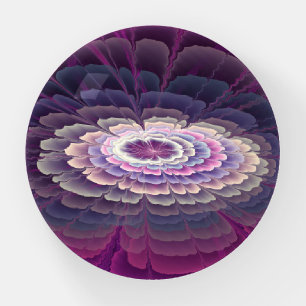 Striking Flower Colorful Abstract Fractal Art Pink Paperweight