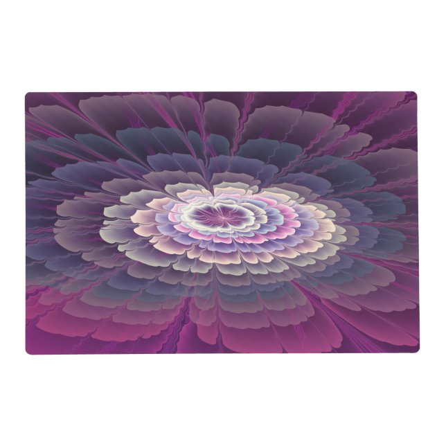 Striking Flower Colorful Abstract Fractal Art Pink Placemat (Front)
