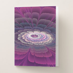 Striking Flower Colorful Abstract Fractal Art Pink Pocket Folder