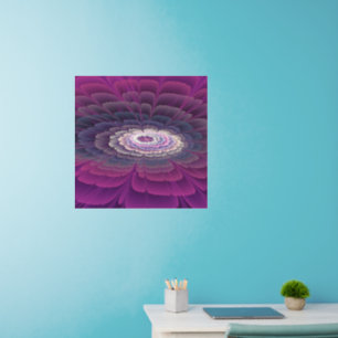 Striking Flower Colorful Abstract Fractal Art Pink Wall Decal