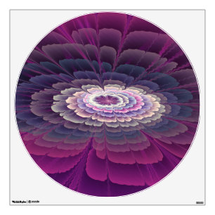 Striking Flower Colorful Abstract Fractal Art Pink Wall Decal
