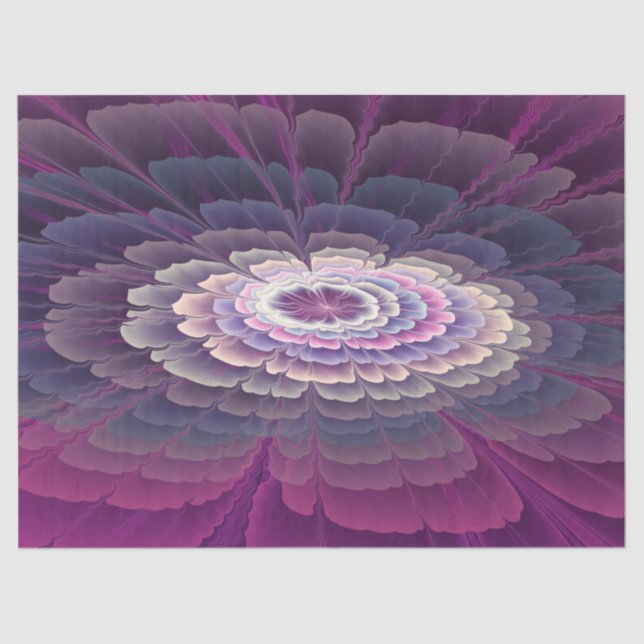 Striking Flower Colorful Abstract Fractal Art Tissue Paper (Front)