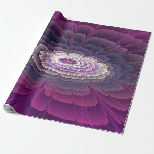 Striking Flower Colorful Abstract Fractal Art Wrapping Paper