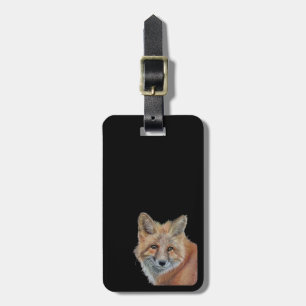 Striking fox luggage tag