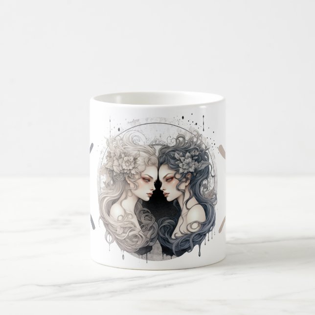 Striking Gemini Symbol Artwork Coffee Mug (Center)
