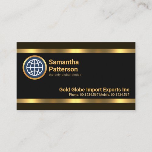 Striking Gold Lines Sales Marketing Business Card