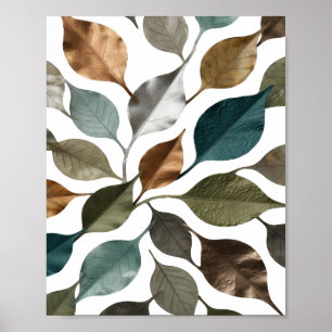 Striking Gray LEAVES ON BLACK Slogan Design Poster