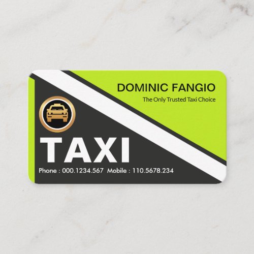 Striking Green Triangle Bright Taxi Business Card