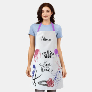 Striking Hairdresser's Apron. Editable Apron