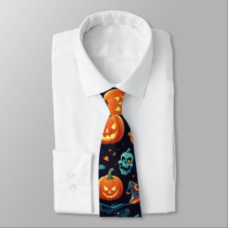 Striking Halloween Icons Tie