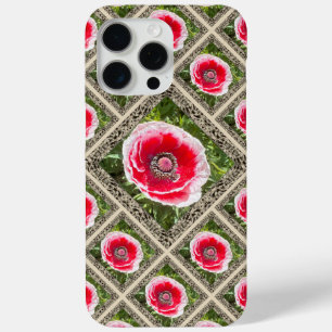 Striking iPhone Case with Red & White Poppies