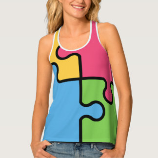 Striking Jigsaw pattern Tank Top
