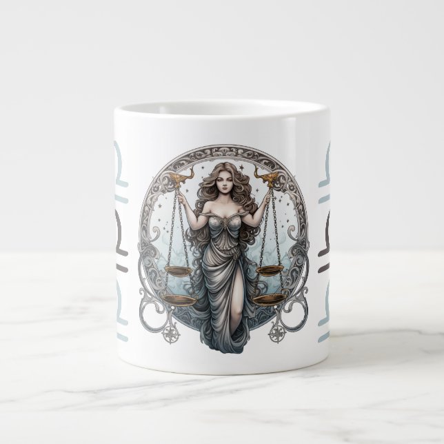 Striking Libra Symbol Artwork Giant Coffee Mug (Front)