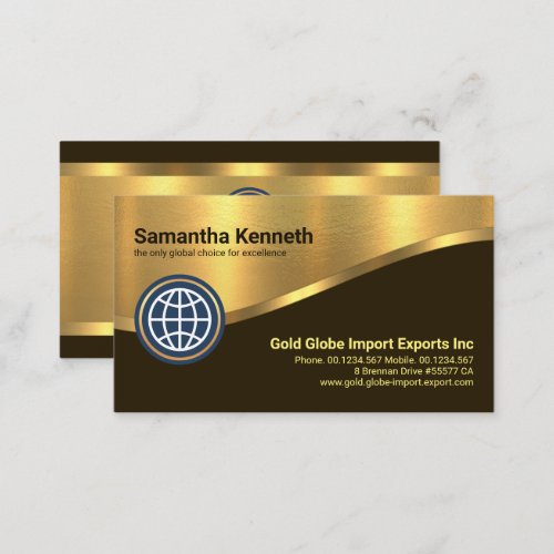 Striking Luxurious Gold Curve Lines Business Card