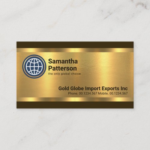 Striking Luxurious Gold Lines Import Export Business Card