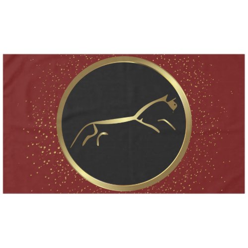 Striking Metallic Gold Uffington Horse Tablecloth