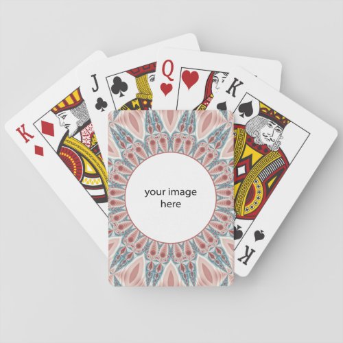 Striking Modern Kaleidoscope Mandala Art Own Photo Playing Cards