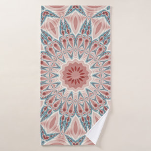 Striking Modern Kaleidoscope Mandala Fractal Art Bath Towel