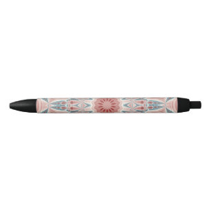 Striking Modern Kaleidoscope Mandala Fractal Art Black Ink Pen