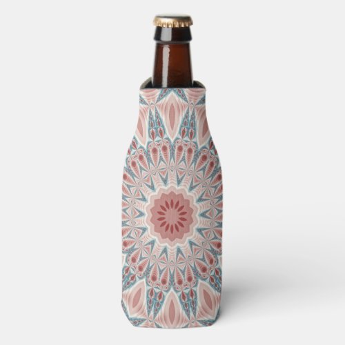 Striking Modern Kaleidoscope Mandala Fractal Art Bottle Cooler