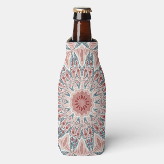 Mandala Personalised Stubby Holder Zip Up Bottle Cooler Collapsible 