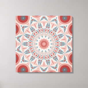Striking Modern Kaleidoscope Mandala Fractal Art Canvas Print