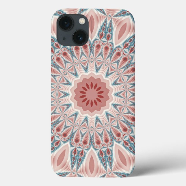 Striking Modern Kaleidoscope Mandala Fractal Art Case-Mate iPhone Case (Back)