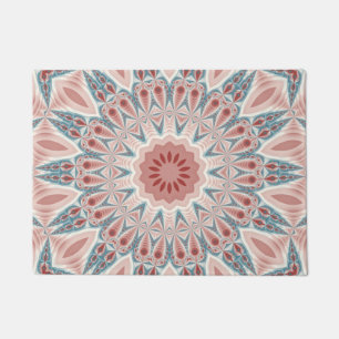 Striking Modern Kaleidoscope Mandala Fractal Art Doormat