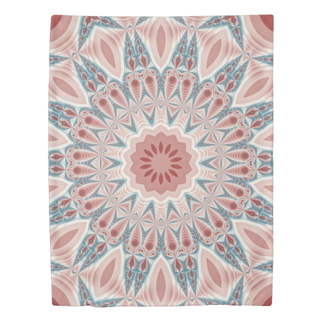 Striking Modern Kaleidoscope Mandala Fractal Art Duvet Cover (Front)