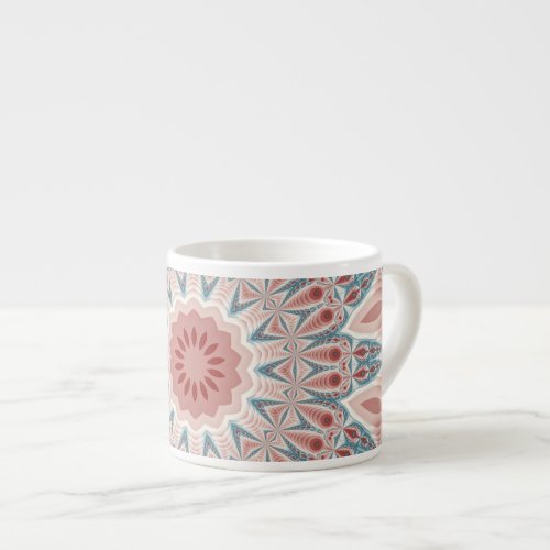Striking Modern Kaleidoscope Mandala Fractal Art Espresso Cup