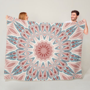 Striking Modern Kaleidoscope Mandala Fractal Art Fleece Blanket