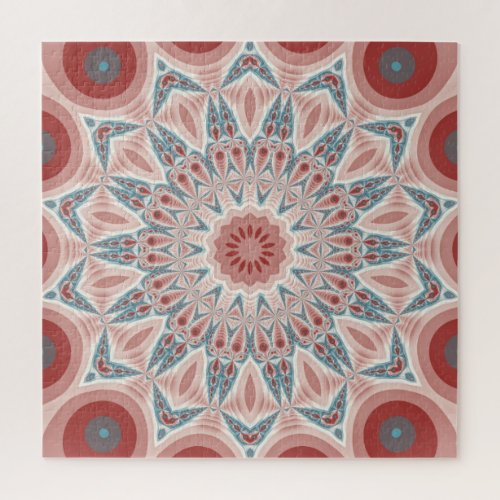 Striking Modern Kaleidoscope Mandala Fractal Art Jigsaw Puzzle
