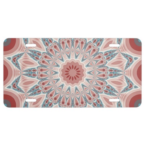 Striking Modern Kaleidoscope Mandala Fractal Art License Plate