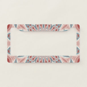 Striking Modern Kaleidoscope Mandala Fractal Art License Plate Frame