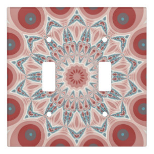 Striking Modern Kaleidoscope Mandala Fractal Art Light Switch Cover