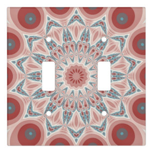 Striking Modern Kaleidoscope Mandala Fractal Art Light Switch Cover