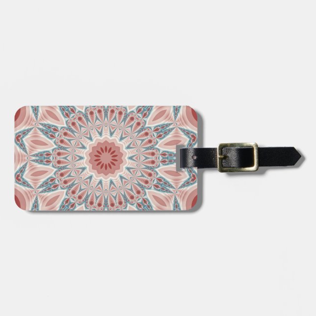 Striking Modern Kaleidoscope Mandala Fractal Art Luggage Tag (Front Horizontal)