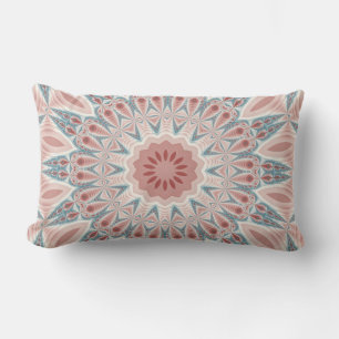 Striking Modern Kaleidoscope Mandala Fractal Art Lumbar Pillow