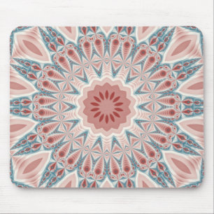 Striking Modern Kaleidoscope Mandala Fractal Art Mouse Pad