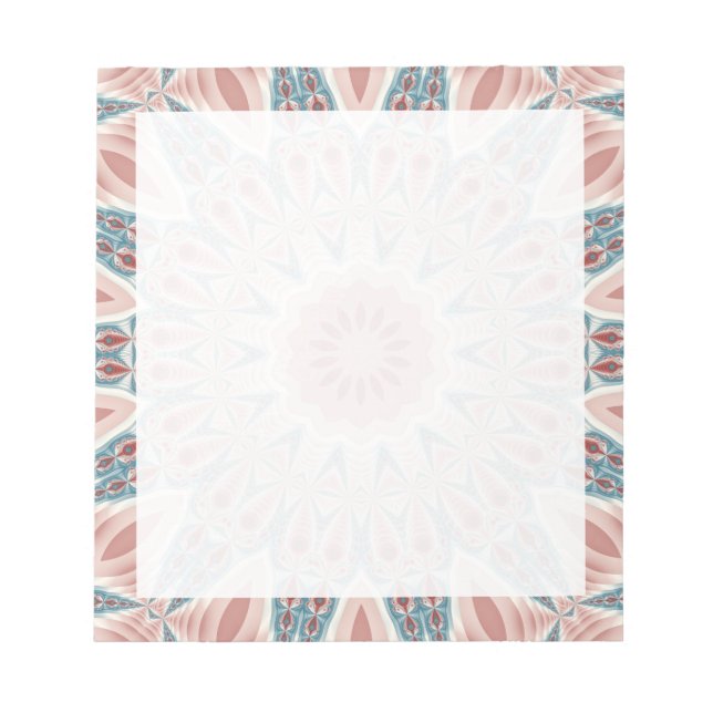 Striking Modern Kaleidoscope Mandala Fractal Art Notepad (Front)